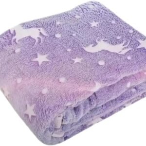 Cobertor Manta Infantil Mágico, Brilha no Escuro, Aconchegante e Confortável- QH Shopp (Lilás Unicórnio)