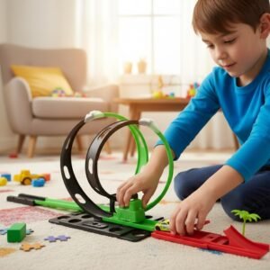 Pista Corrida Radical Duplo Looping 360° Com Carrinho Veloz