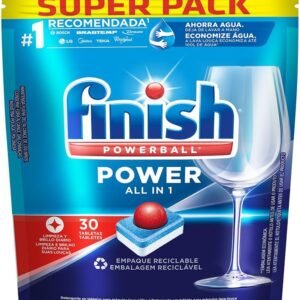 Finish Powerball Detergente para Lava Louças, Tabletes com Secante, 30 Tabletes