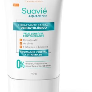 Darrow Suavié Aquasensi Hidratante Dermatológico Facial com Esqualano Vegetal, Vitamina B3 e Alfa Bisabolol que Hidrata 48h, Acalma e Fortalece a Pele Sensível, 40g