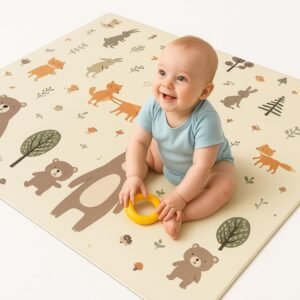 Tapete Tatame Infantil Dobrável 1,2×1,8cm Dupla Face Antiderrapante – Espuma Macia, Impermeável e Portátil para Brincar, Engatinhar e Atividades Infantis