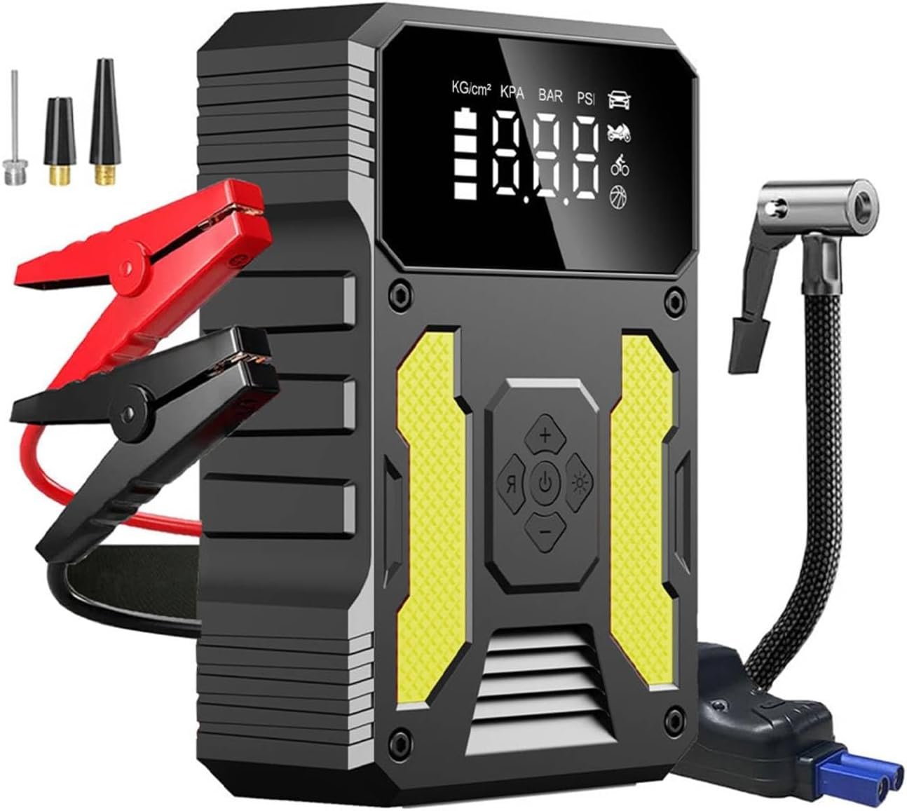 3000A Carregador de Bateria de Carro Portatil com Compressor de Ar de 150 PSI, Bateria de 37000mAh, Carregamento Rápido USB, Ideal para Carros, SUVs, Motocicletas e Emergências