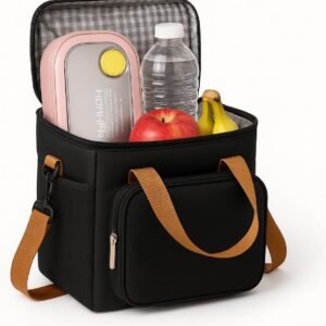 Bolsa Térmica Dois Andares Premium Reforçada e Impermeável com Dupla Camada Conserva Quente e Frio Alça Ajustavel Para Marmita, Lancheira, Frutas e Bebidas,Trabalho Passeio Academia