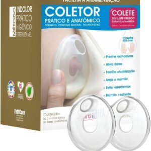 Coletor Concha de Leite Materno 2 Unidades Mãos Livres BPA Free Formato Concha Amamentação