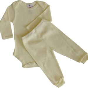 Kit Conjunto Body Calça Mijão Pagão Bebê Liso Menino Menina Manga Longa Antialérgico Malha Algodão Canelado MXC BRASIL