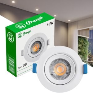 KIT10 SPOT LED 10W BRANCO REDONDO BRANCO FRIO 6500K