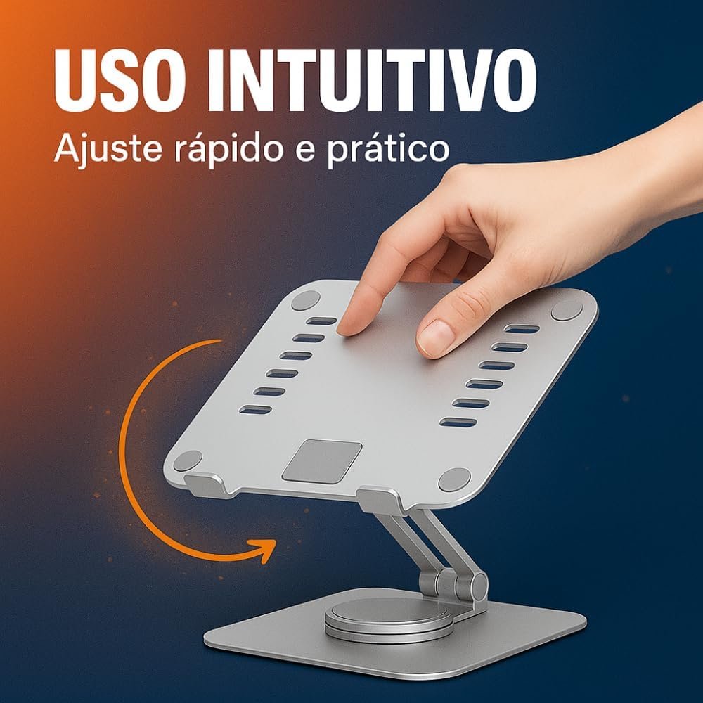 Suporte Para Tablet Smartphone Celular de Mesa Ajustável Dobrável Articulado Antiderrapante Rotação 360º Resistente Universal Portátil - Imagem 5