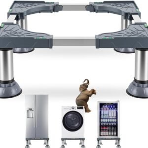 Suporte de Mini Geladeira, Suporte Maquina de Lavar, Altura Ajustável de 21 a 24CM, Comprimento Ajustável de 40 a 65CM, Suporta Até 300KG