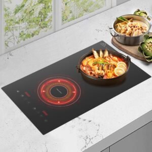 Cooktop Indução, Fogão Indução, Fogao Inducao 220V, Cooktop de Indução 2 Bocas Touch Screen 2 em 220V, Operação de Tela Táctil, 8 Ajustamento, 3500W, 50Hz