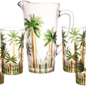 WOLFF – Conjunto Jarra com 6 Copos de Cristal Palm Tree Handpaint WOLFF – Conjunto Jarra com 6 Copos de Cristal Palm Tree Handpaint