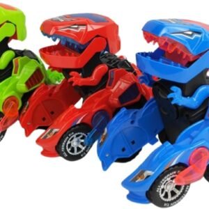 Carro Dinossauro Transforma Robô Dino T-Rex C/Luz Som Bate Volta (VERDE)