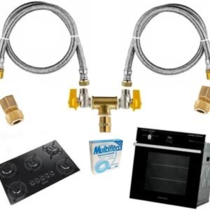 Kit Duplo Para Instalação Gás Encanado Forno Cooktop Tamanho: 1,00 Metro