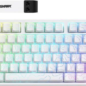 ATTACK SHARK R82 HE Teclado mecânico gamer com fio de gatilho rápido,polling de 8K,precisão de RT de 0,005 mm,taxa de varredura de 256K,amortecimento de som de 5 camadas,interruptor magnético (Branco)
