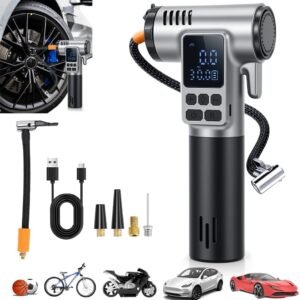 Compressor de Ar Portatil, Calibrador de Pneus, Compressor de Ar Portatil Automotivo, Ar Portatil Automotivo, Bomba de Encher Pneu, Bomba de Encher Bola