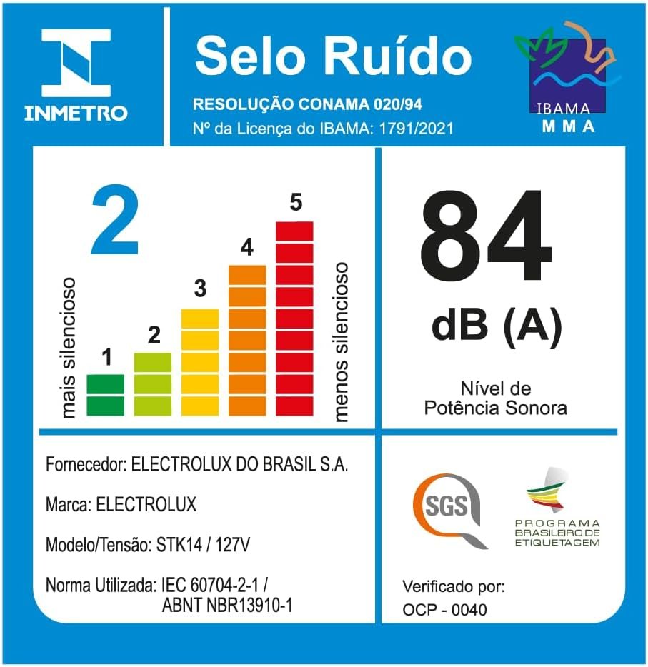 Aspirador pó vertical com fio portátil de mão 2 em 1 1450W cabo 5m capacidade 1,6L filtro HEPA Electrolux STK14 Azul Denim 127v - Imagem 9