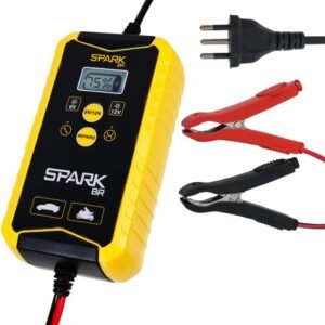 Carregador Automotivo Bateria Inteligente Portátil 6V/12V 150AH Display Digital Avançado Multifuncional Indicador Inteligente Spark BR Proteção Carro Moto Carregamento Automático Botão Reparo Bivolt