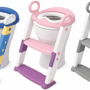 Assento Redutor Infantil Vaso Sanitário Privada Com Escada Trono Troninho Desfralde (Azul) Assento Redutor Infantil Vaso Sanitário Privada Com Escada Trono Troninho Desfralde (Azul)