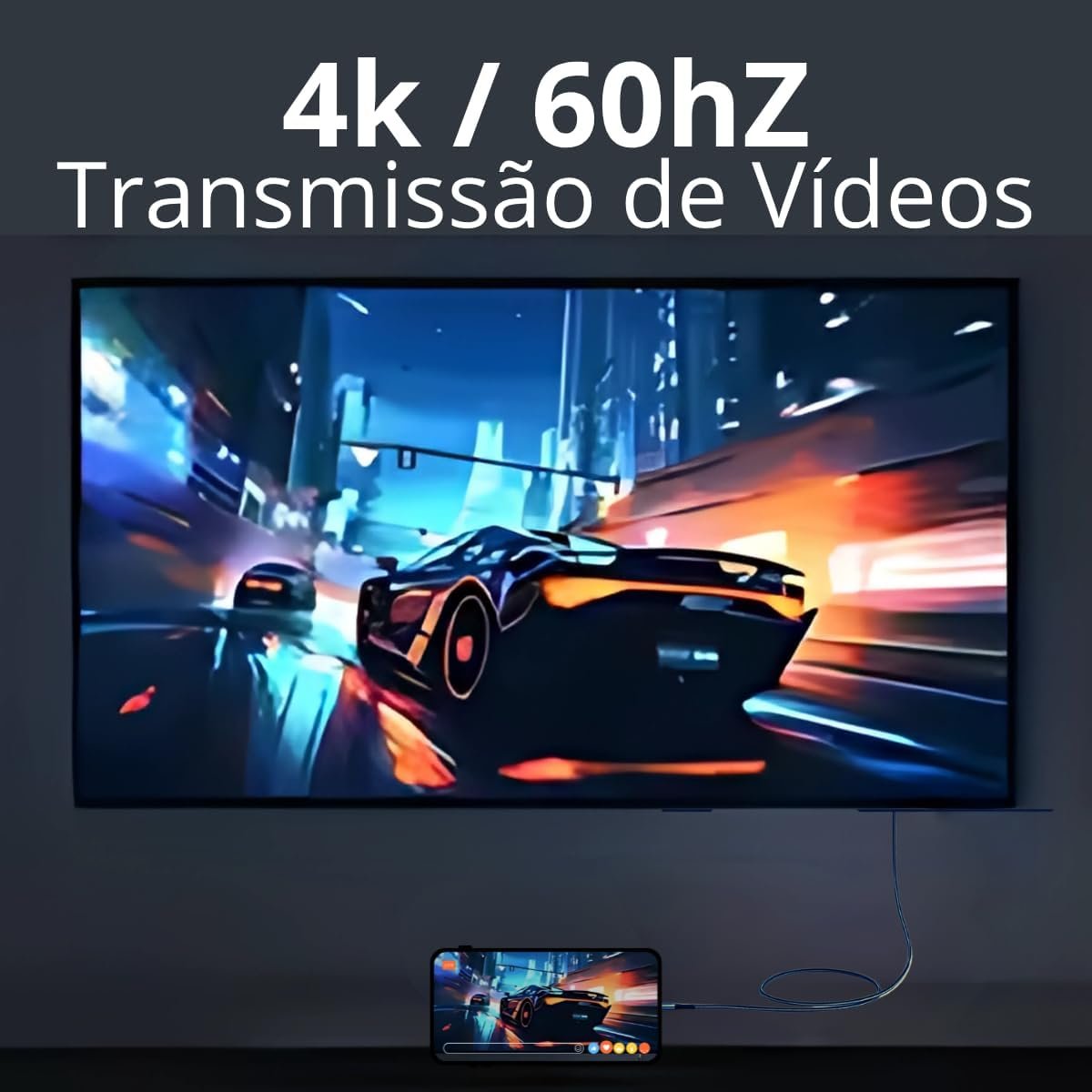 Cabo USB C 4.0 240W 20Gbps 4K 60Hz Premium Para Transmissão Dados E Vídeo Carregamento Rápido Notebook Tablet Smartphone Tipo C 2 metros - Imagem 5