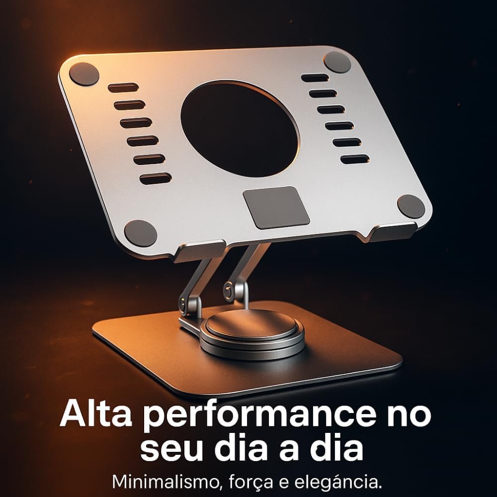 Suporte Para Tablet Smartphone Celular de Mesa Ajustável Dobrável Articulado Antiderrapante Rotação 360º Resistente Universal Portátil - Imagem 7