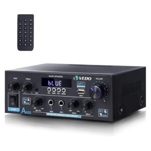AK55 Amplificador áudio, 2.0 CH Receptor áudio estéreo, Bluetooth 5.0 Amplificador de Som Portátil, 70WX2 HiFi com BT/USB/RCA/AUX/2 MIC/OPT/COA, para Carro, Casa AK55 Amplificador áudio, 2.0 CH Receptor áudio estéreo, Bluetooth 5.0 Amplificador de Som Portátil, 70WX2 HiFi com BT/USB/RCA/AUX/2 MIC/OPT/COA, para Carro, Casa