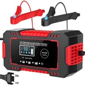 Carregador de Bateria Inteligente 12V, Display Digital, 110v e 220v, para Carro, Moto e Caminhão, com Proteção Contra Superaquecimento e Curto, Linha Premium Automotiva