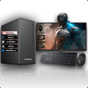 Computador Completo, Intel Core i5, 16GB, SSD 240GB, Windows 10, Monitor 19″ 75Hz, Teclado e Mouse