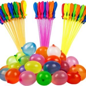 Kit 222 Bexigas de Água – Enchimento Rápido com 2 Adaptadores – Coloridas para Guerra de Balões, Festas Infantis, Piscina e Eventos ao Ar Livre