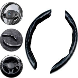 Capa Tampa De Volante Fina Fibra Carbono Design Premium Protetor Antiderrapante Universal