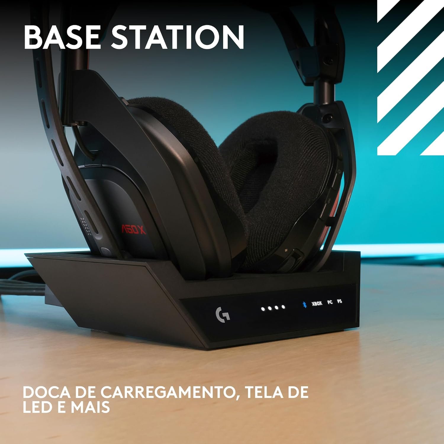 Headset Gamer Sem Fio Logitech G Astro A50 X LIGHTSPEED + Base Station, Com Conexão Bluetooth e HDMI 2.1 Passthru, Tecnologia PLAYSYNC, Compatível Com Xbox Series X|S, PlayStation, PC/Mac - Preto - Imagem 11