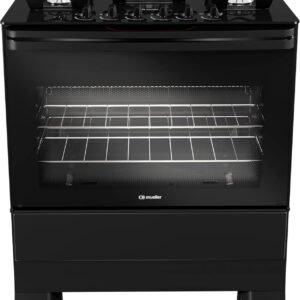 Fogão Mueller 5 bocas Preto com Mesa de Vidro e Tripla Chama Bivolt MFV5BF Fogão Mueller 5 bocas Preto com Mesa de Vidro e Tripla Chama Bivolt MFV5BF