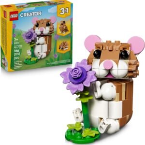 LEGO Creator 3em1 Hamster Adorável com uma Flor; Brinquedo 31376