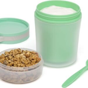 Pote térmico Goodful, com colher, 414 ml, verde