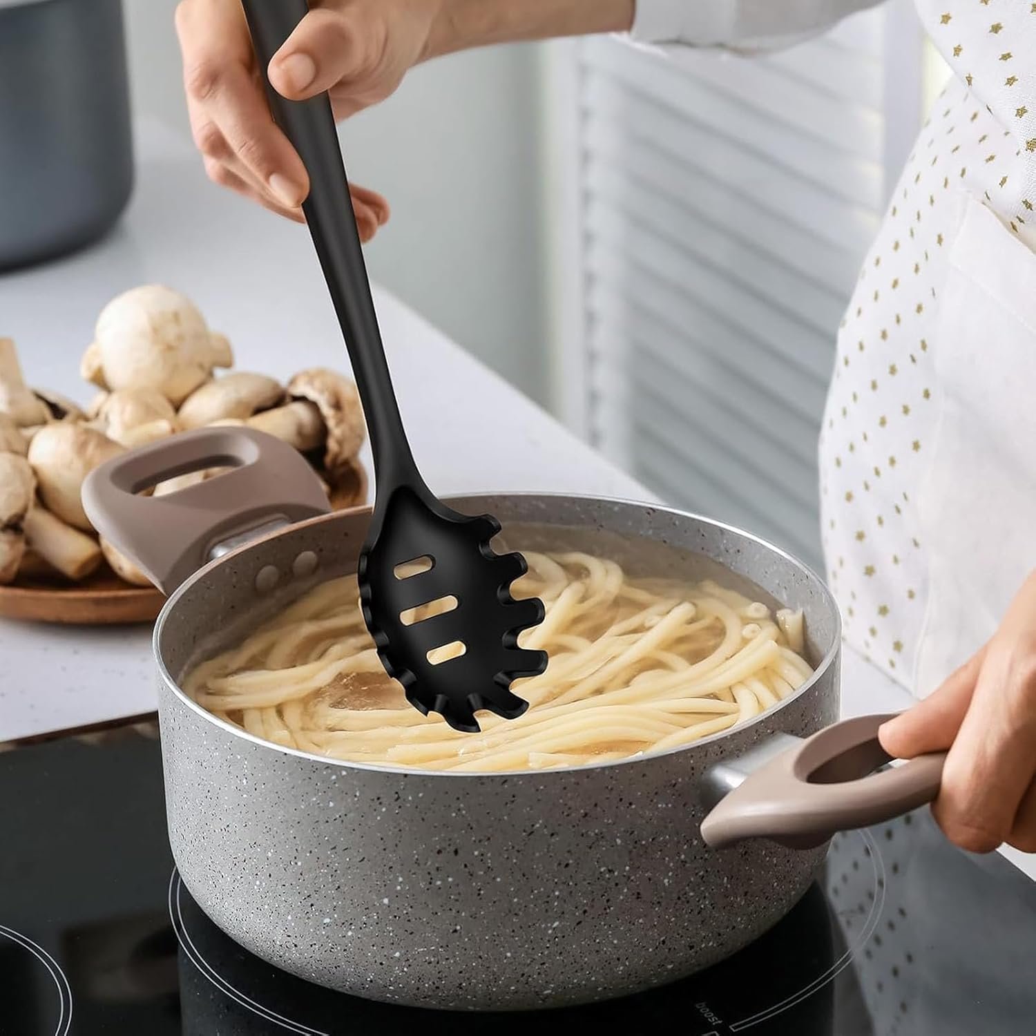 15 Kit Utensílios de cozinha silicone,Utensílios de cozinha Com Ferramentas de cozinha resistentes ao calor com espátula, pinça giratória, colher - Imagem 7