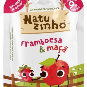 Natuzinho, Papinha Orgânica para Bebê, Sabor Framboesa e Maçã, Sem Açúcar, Aditivos ou Conservantes, Estimula o Paladar, 99g