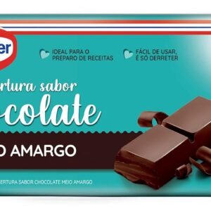 Dr. Oetker Cobertura em Barra Sabor Chocolate Meio Amargo, Para Recheio e Cobertura de Bolos, Tortas, Pão de Mel, Doces e Sobremesas, Basta Derreter, 1kg
