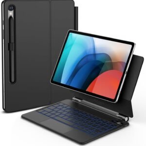 BETTDOW Capa com Teclado e Trackpad para Samsung Galaxy Tab S10 Lite/S10 Fe/S9 Fe/S9/S8/S7 de 11 polegadas,Teclado com LCD Display