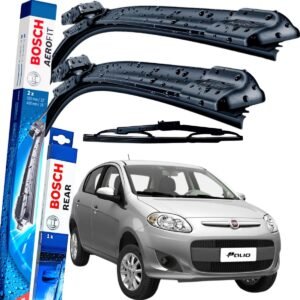 Par Limpador Parabrisa Palheta Paleta Dianteira Traseira Bosch Aerofit PALIO ATTRACTIVE 2012 À 2016