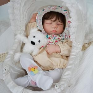 Brastoy Bebê Reborn Boneca de Silicone Menina Mary Realista Pintado Original 55cm