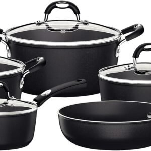 Jogo de Panelas de Alumínio com Revestimento Interno de Antiaderente 5 Peças Tramontina Mônaco Preto