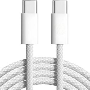 Cabo Tipo C USB C 60W Cabo Carregador Turbo Tipo C Para Samsung Motorola Xiaomi LG iPhone 15 16 Cor Branco Reforçado, Rápido, Resistente, Premium.