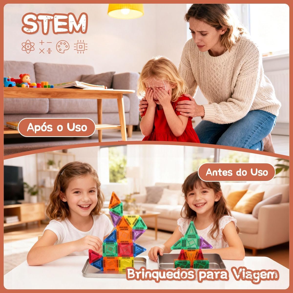 36 Peças Blocos Magnéticos para Crianças de 3 a 8 Anos, Mini Blocos de Construção Magnéticos, Conjunto de Construção de Viagem com Caixa de Ferro para Armazenamento (36) - Imagem 2