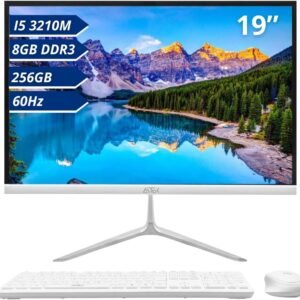 Computador All In One 19″ Intel I5 3ª Geração, 8GB RAM/SSD 256GB, Tela LED LCD Full HD 60Hz 5ms, Completo com Alto Falante Integrado Teclado e Mouse, para Escritório Trabalho Home Office