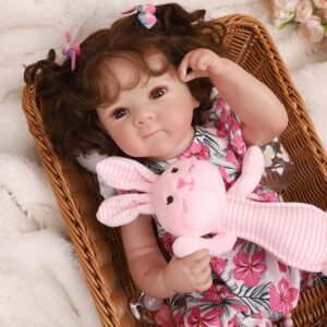 Boneca Bebê Reborn Silicone Realista Menina Original Presentes para Crianças 48cm