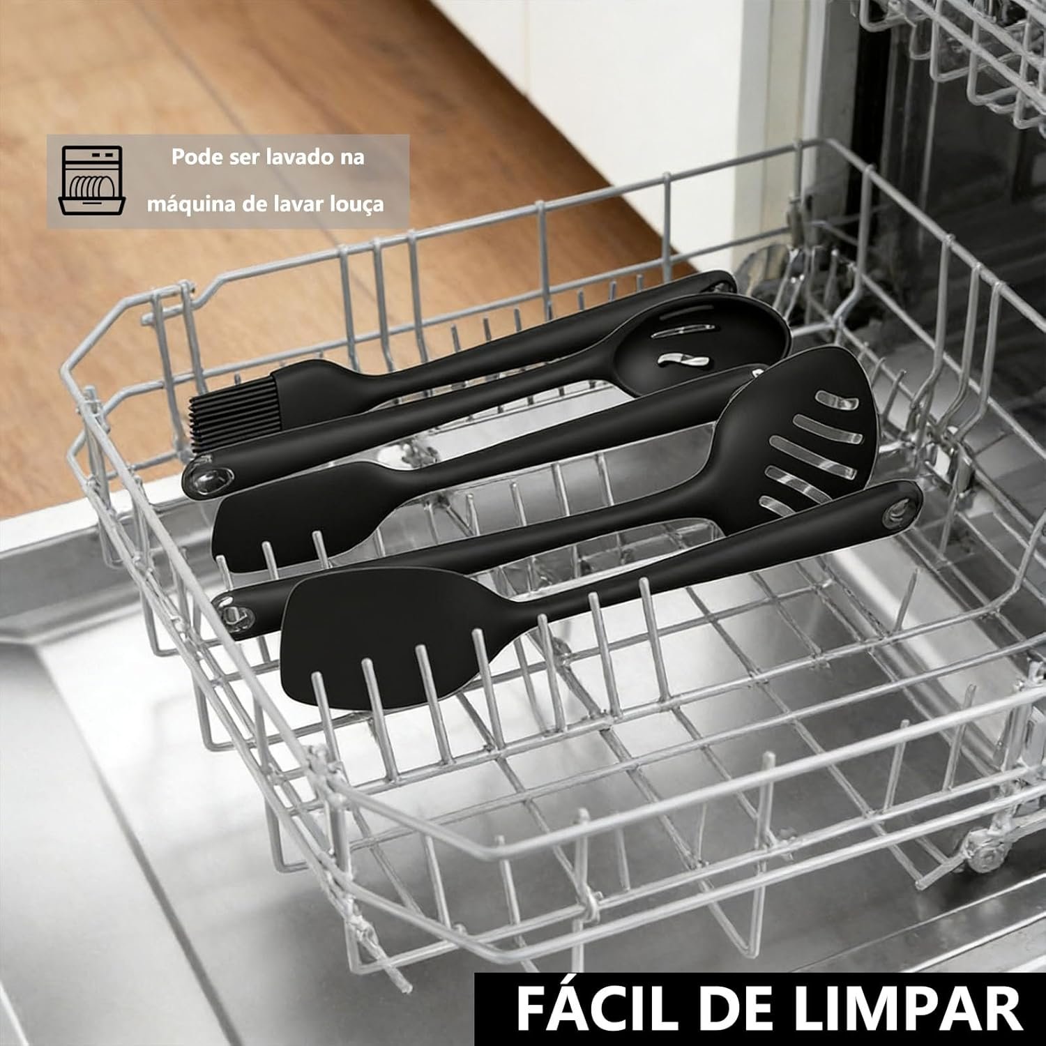 15 Kit Utensílios de cozinha silicone,Utensílios de cozinha Com Ferramentas de cozinha resistentes ao calor com espátula, pinça giratória, colher - Imagem 5