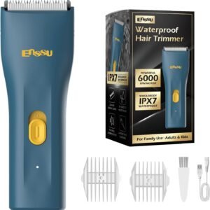 ENSSU Aparador de cabelo sem fio masculino – Aparador de barba à prova d’água com lâmina de cerâmica, kit de corte de cabelo elétrico recarregável para adultos e crianças, preto (Verde)