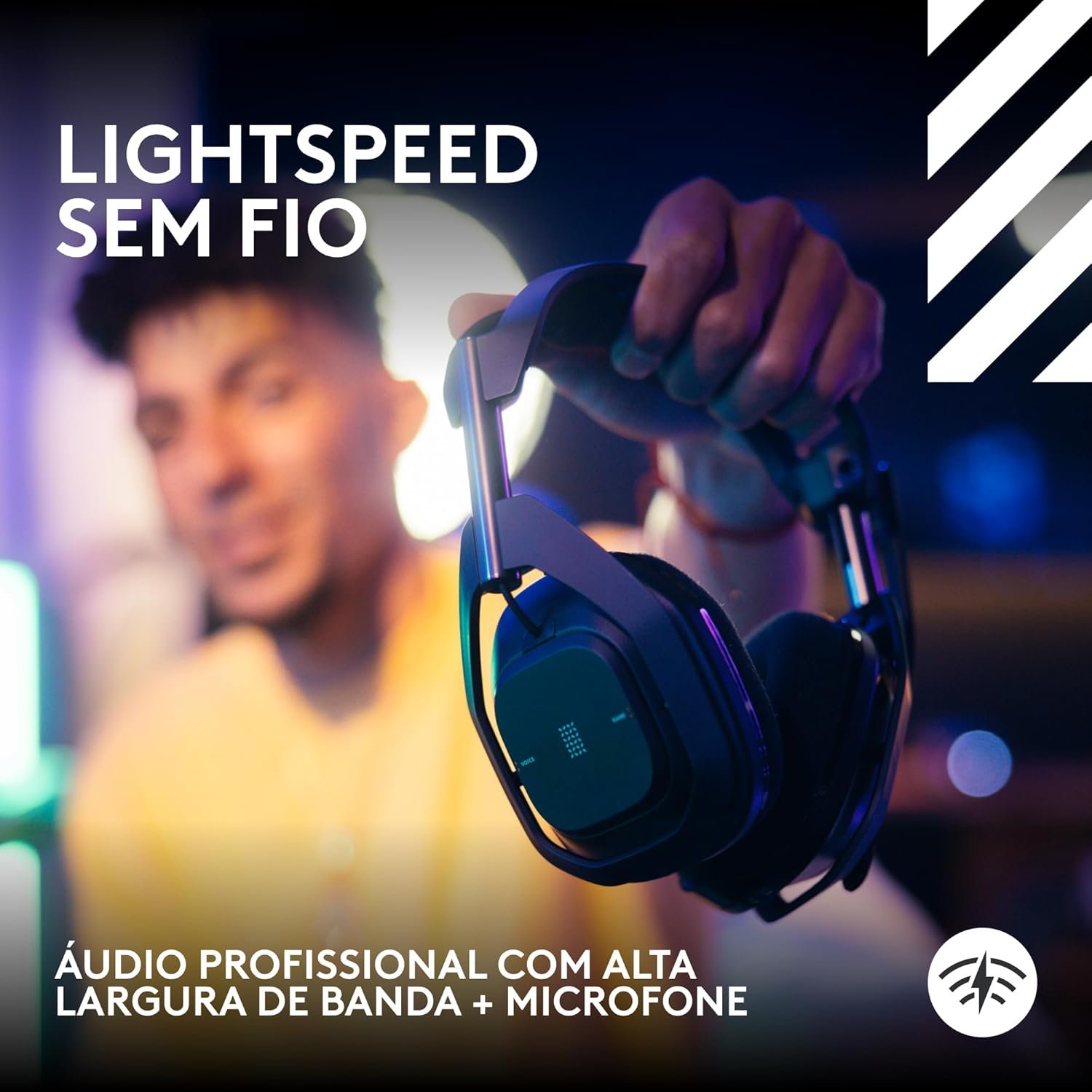 Headset Gamer Sem Fio Logitech G Astro A50 X LIGHTSPEED + Base Station, Com Conexão Bluetooth e HDMI 2.1 Passthru, Tecnologia PLAYSYNC, Compatível Com Xbox Series X|S, PlayStation, PC/Mac - Preto - Imagem 4