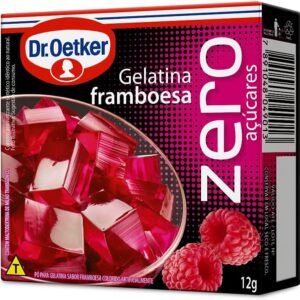 Dr. Oetker Gelatina em Pó Zero, Sabor Framboesa, Sobremesa com Sabor e Consistência Deliciosa, Fácil de Fazer, 12g