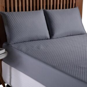 Protetor de Colchão Solteiro Capa Impermeável, Matelassê Ultrassônico 4 Camadas, 188x88x30 cm,Modelo Slip com Elastico 6 CORES (Cinza)