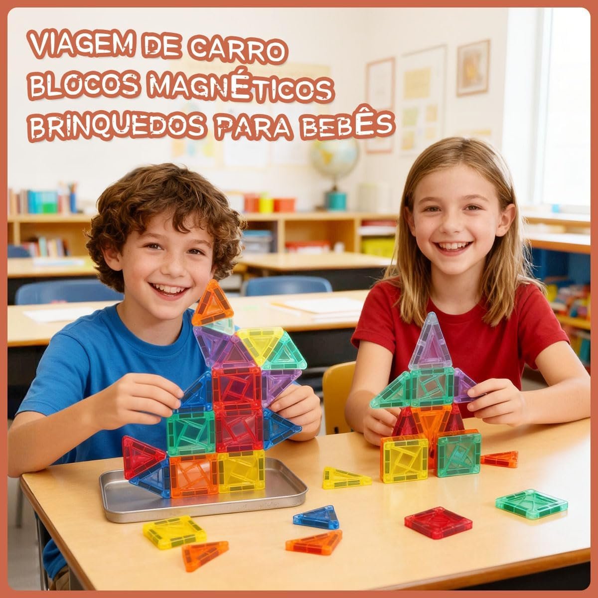 36 Peças Blocos Magnéticos para Crianças de 3 a 8 Anos, Mini Blocos de Construção Magnéticos, Conjunto de Construção de Viagem com Caixa de Ferro para Armazenamento (36) - Imagem 3