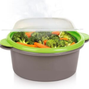 PrepSolutions Mini vaporizador de micro-ondas, cinza – Rápido e fácil cozimento a vapor de vegetais e alimentos